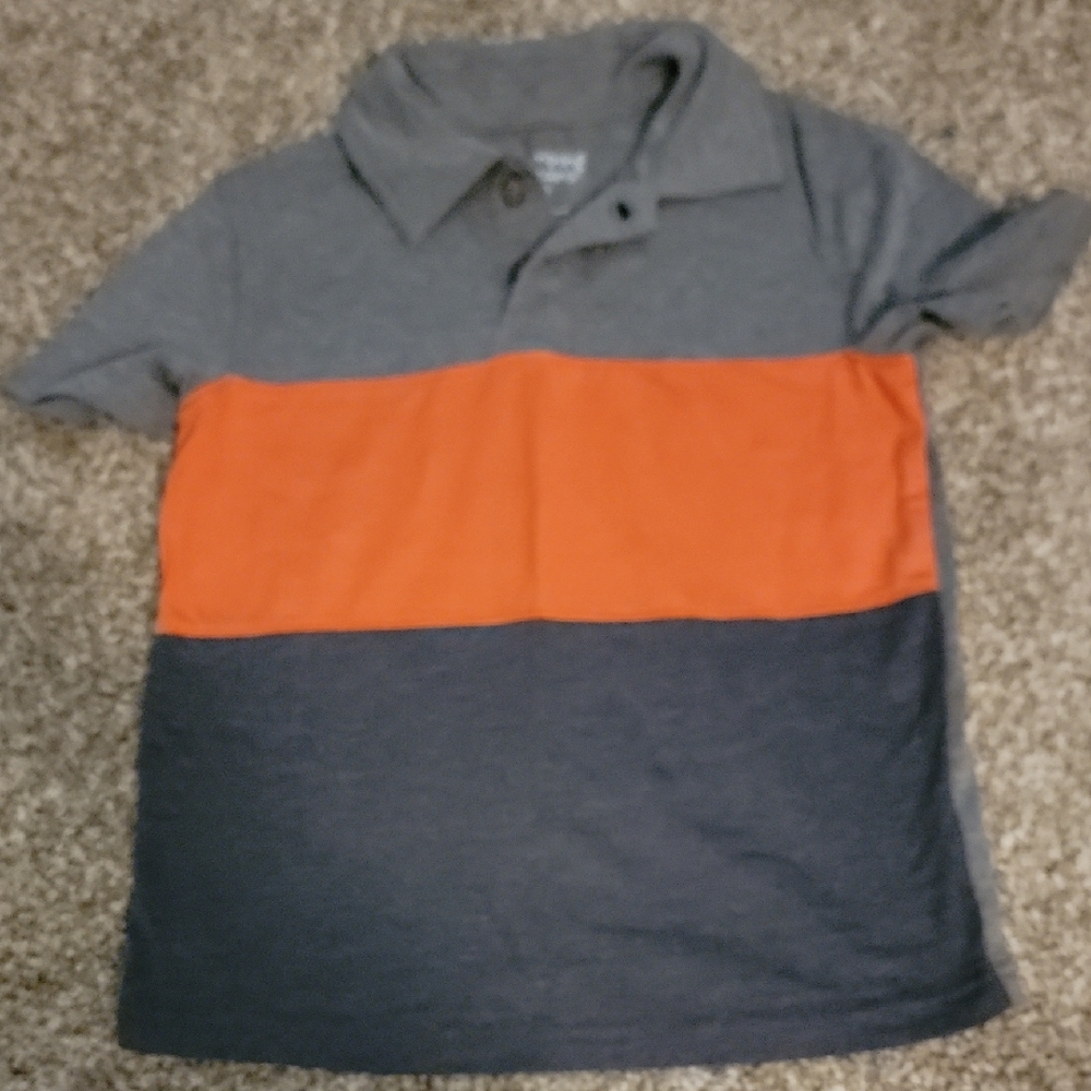 Jumping Beans Gray and Orange Kids Polo